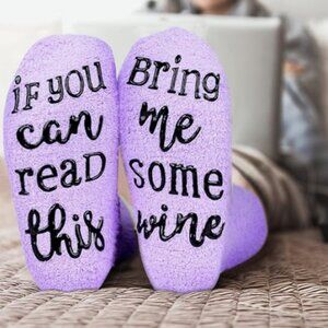 Purple Bring Me Some Wine Socks